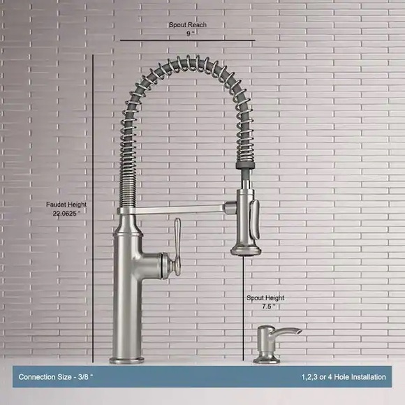 NIB Kohler Sous Pro-Style Single Handle Pull Down Sprayer Kitchen Faucet - Picture 6 of 9